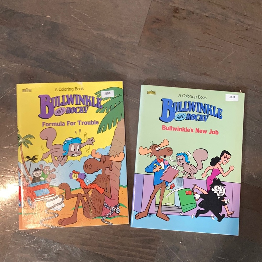 Bullwinkle & Rocky vintage never used color books